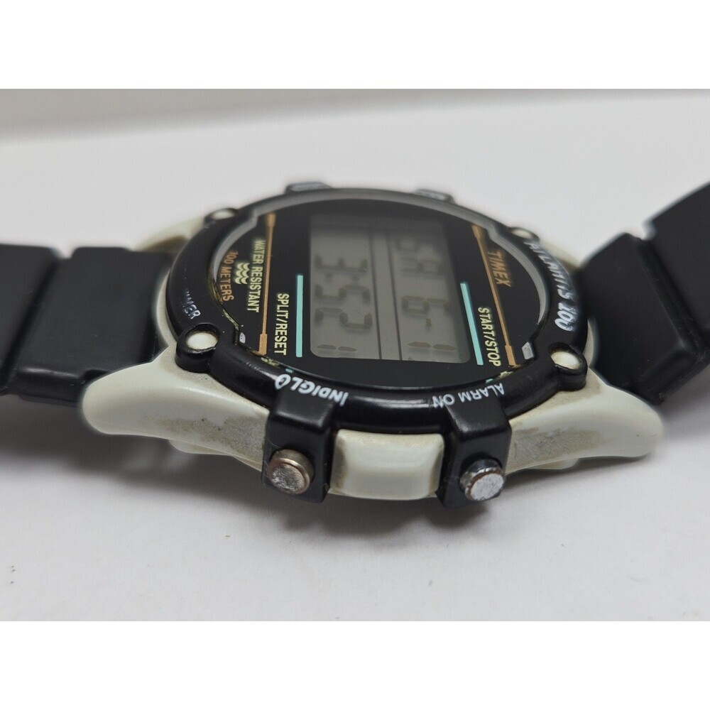 1993 Timex Atlantis 100 Indiglo Digital Watch Mens 40mm Chrono Alarm New Battery - Picture 13 of 14